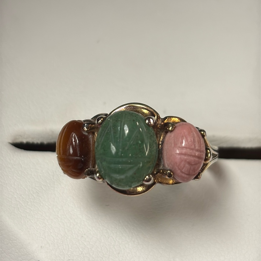 Vintage scarab beetle ring in sterling silver sz 7.5